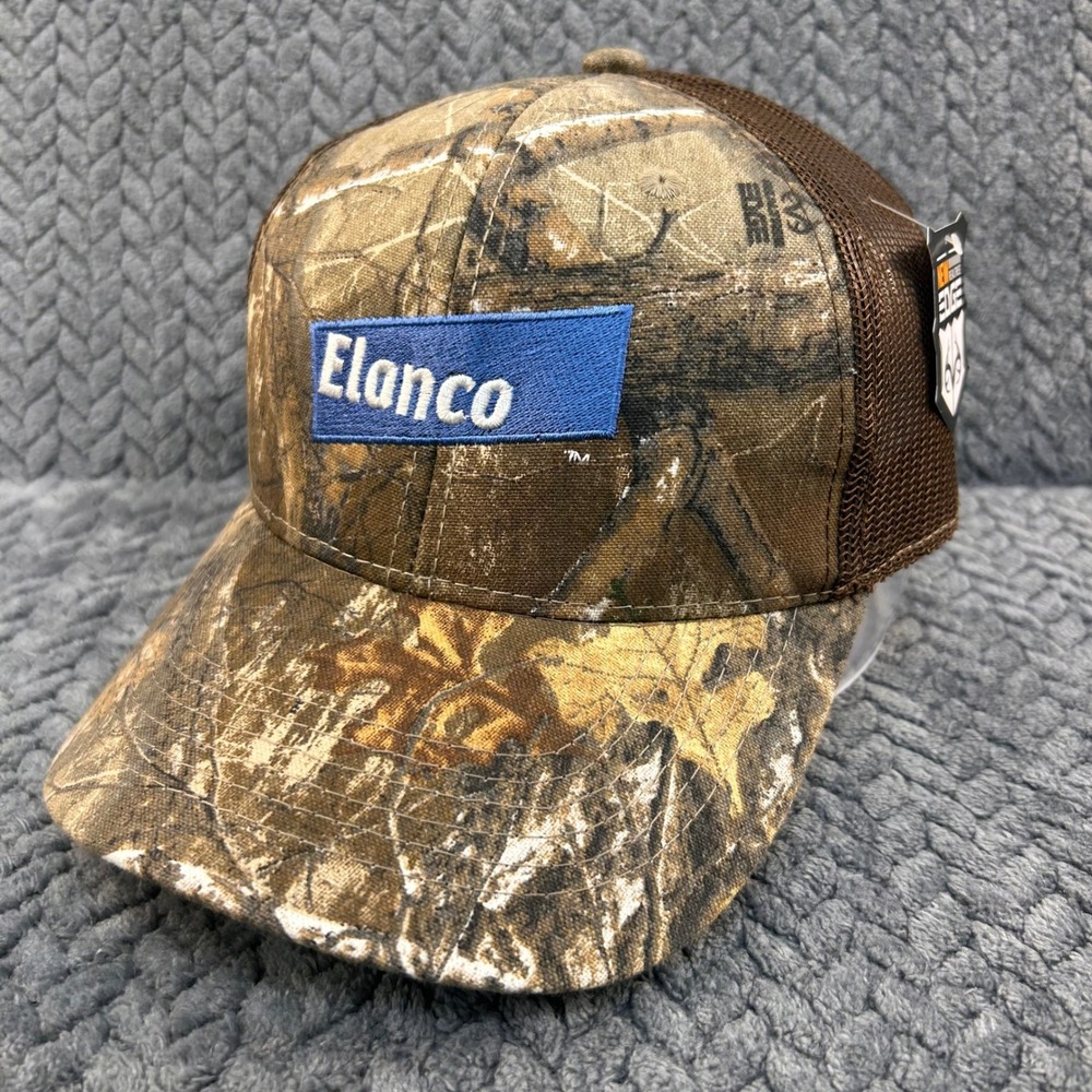 Elanco Logo Mens Camo Port Authority Trucker Hat Realtree Edge Mesh OSFM NWT